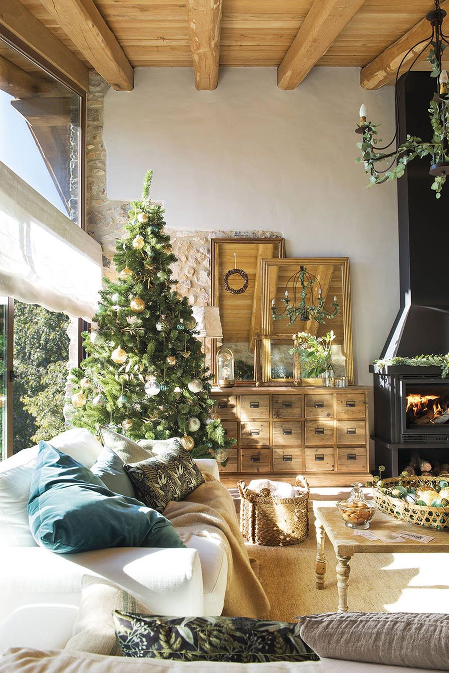 Natale Country Chic in una casa di campagna spagnola