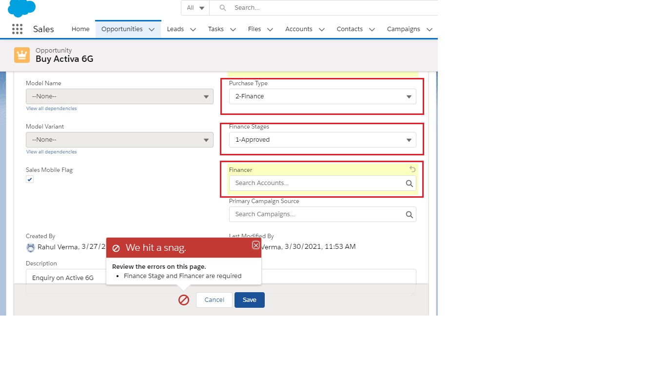 Siebel Foundation Validation Rules in Salesforce