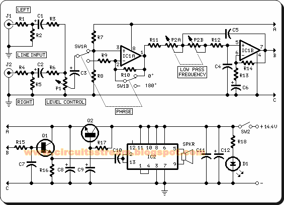 Tiny Subwoofer Amplifier Circuit With UA741 | Electronic Circuits Diagram