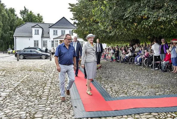 Queen Margrethe of Denmark arrived in Silkeborg aboard the Royal Yacht Dannebrog. Queen visited DESIGNA kitchen company