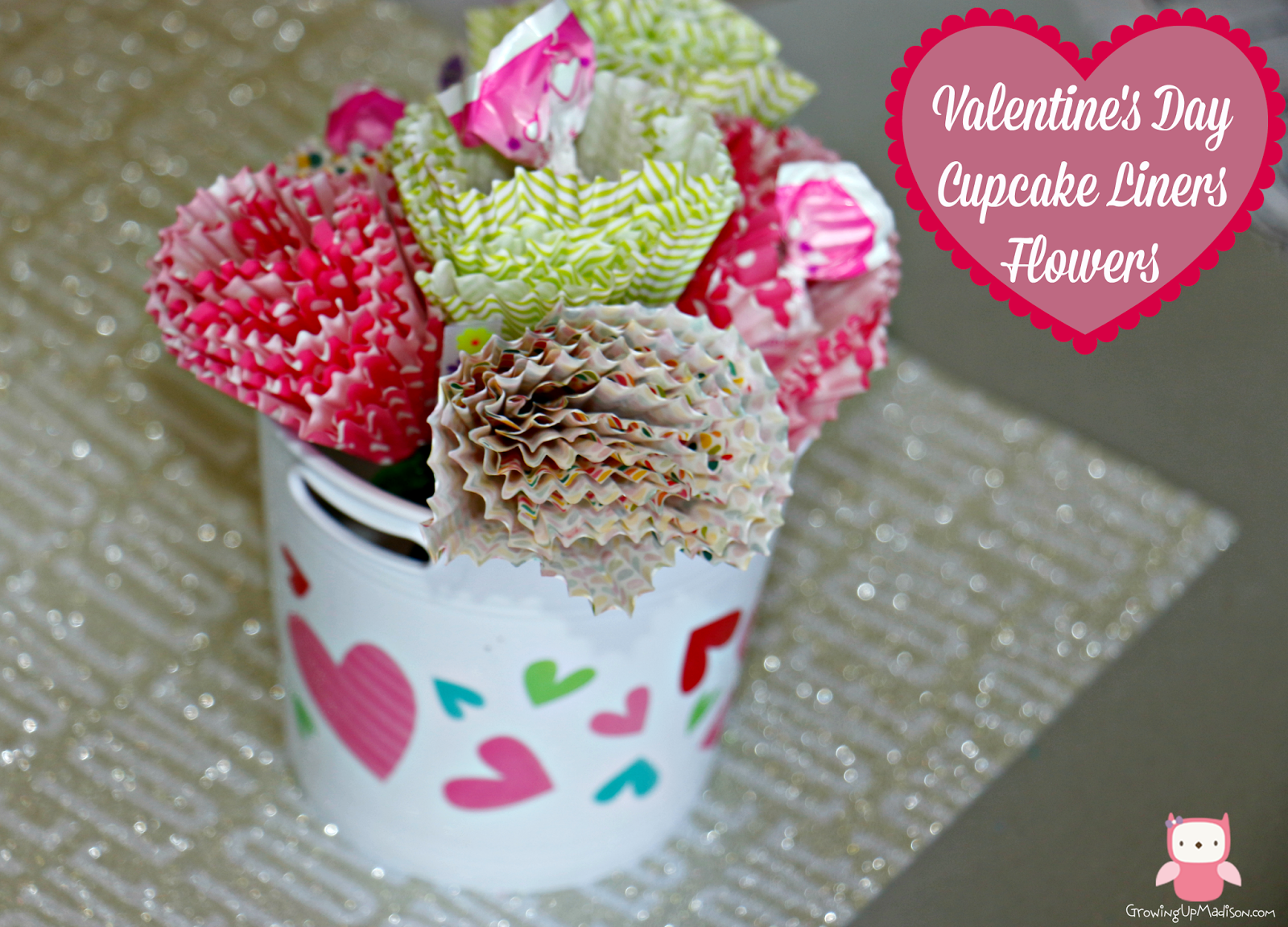 Valentine's Day Cupcake Liners Flowers Crafts for Kids AnnMarie John