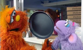 Murray and Ovejita, appear in the Cooking School sketch from the Murray Has a Little Lamb series. Sesame Street C is for Cooking