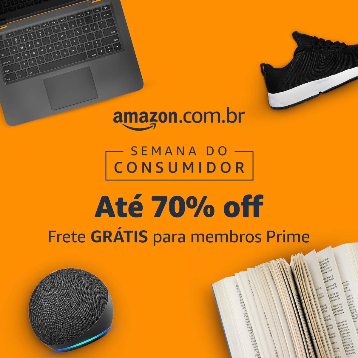 Semana do Consumidor Amazon com até 70 off em todas as categorias