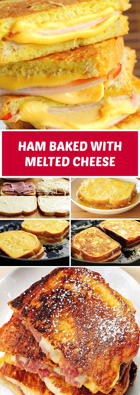Ham Baked with Melted Cheese