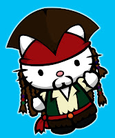 Hello Kitty in Captain Jack Sparrow costume