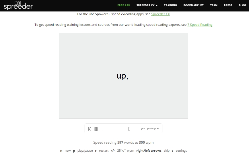 Epic Volta Learn Speed Reading using