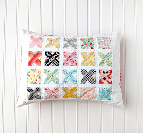 Cross Stitch Quilt Block and Patchwork Pillow Tutorials by Heidi Staples of Fabric Mutt