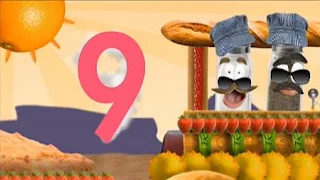 Salty and Pierre look for the number 9. Sesame Street Preschool is Cool, Counting With Elmo