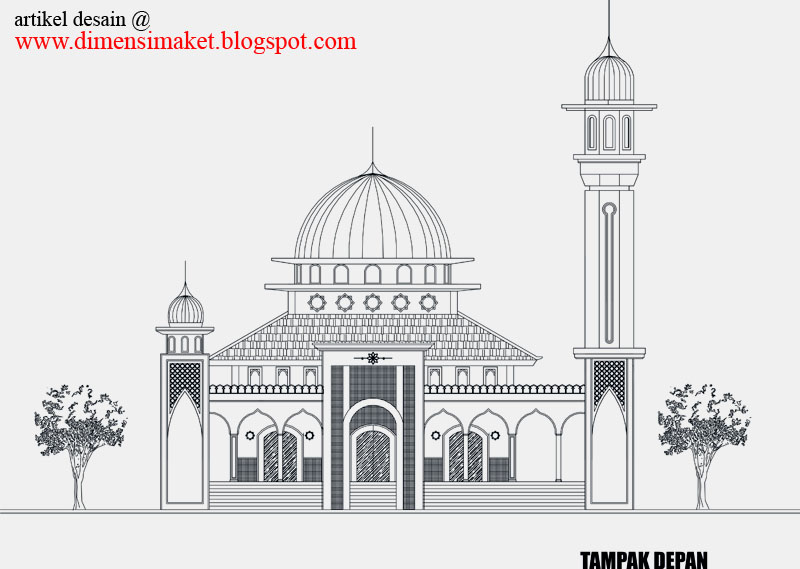 Desain Masjid & Musholla 002 : Contoh Gambar Desain Masjid