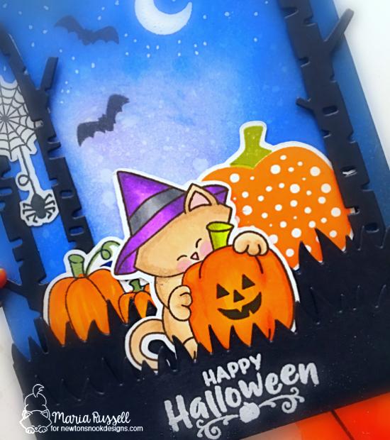 Newton S Nook Designs Happy Halloween Card By Maria Russell