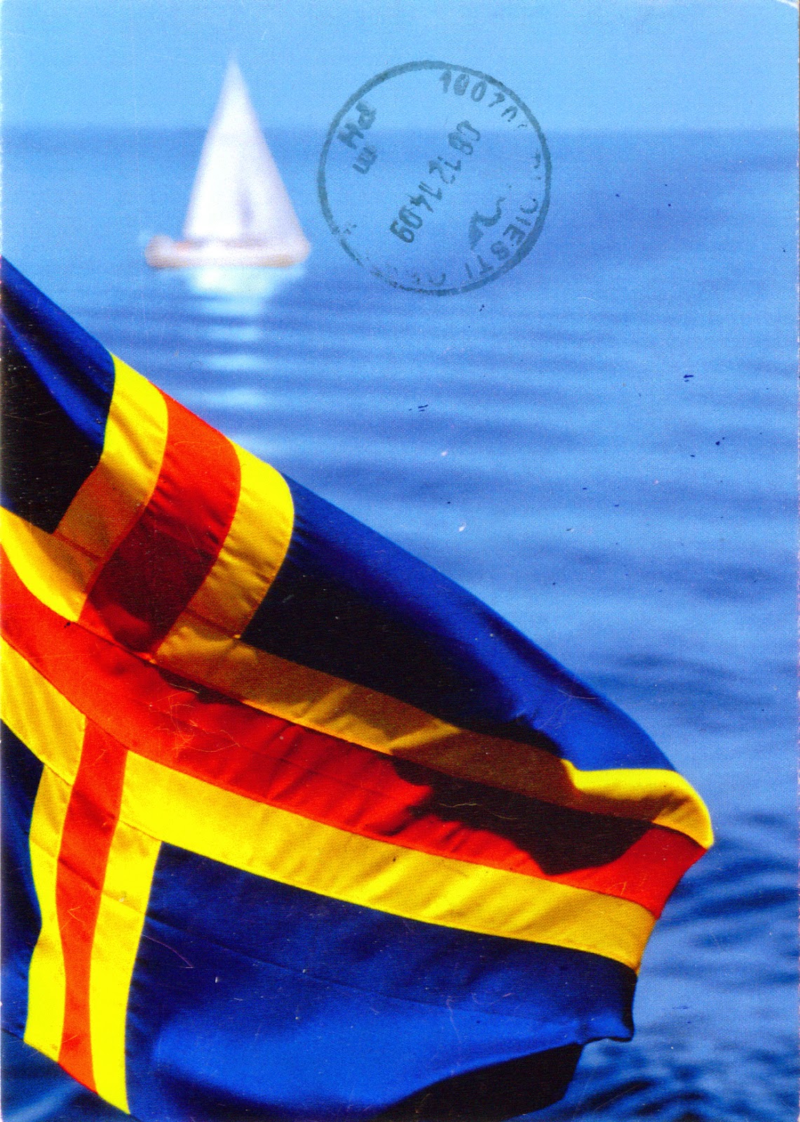 World Come To My Home 1447 Finland Aland The Flag Of The Aland Islands