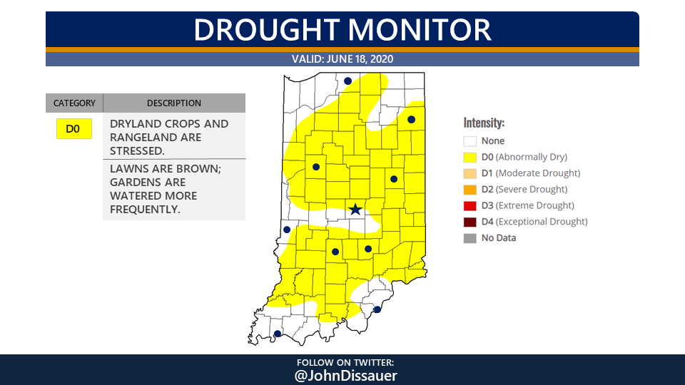 New at Dis Hour Parts of Indiana register in Drought Monitor