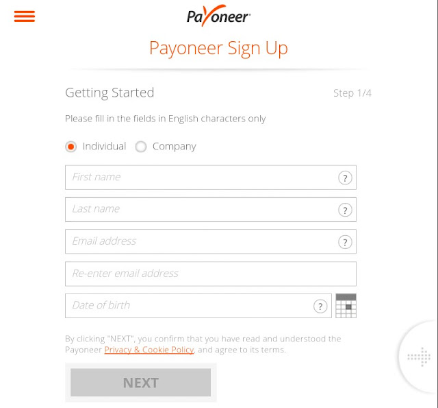 Cameroon payoneer account registration.