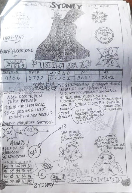 Bocoran Syair Sidney Jitu Hari Ini Rabu 14 07 2021
