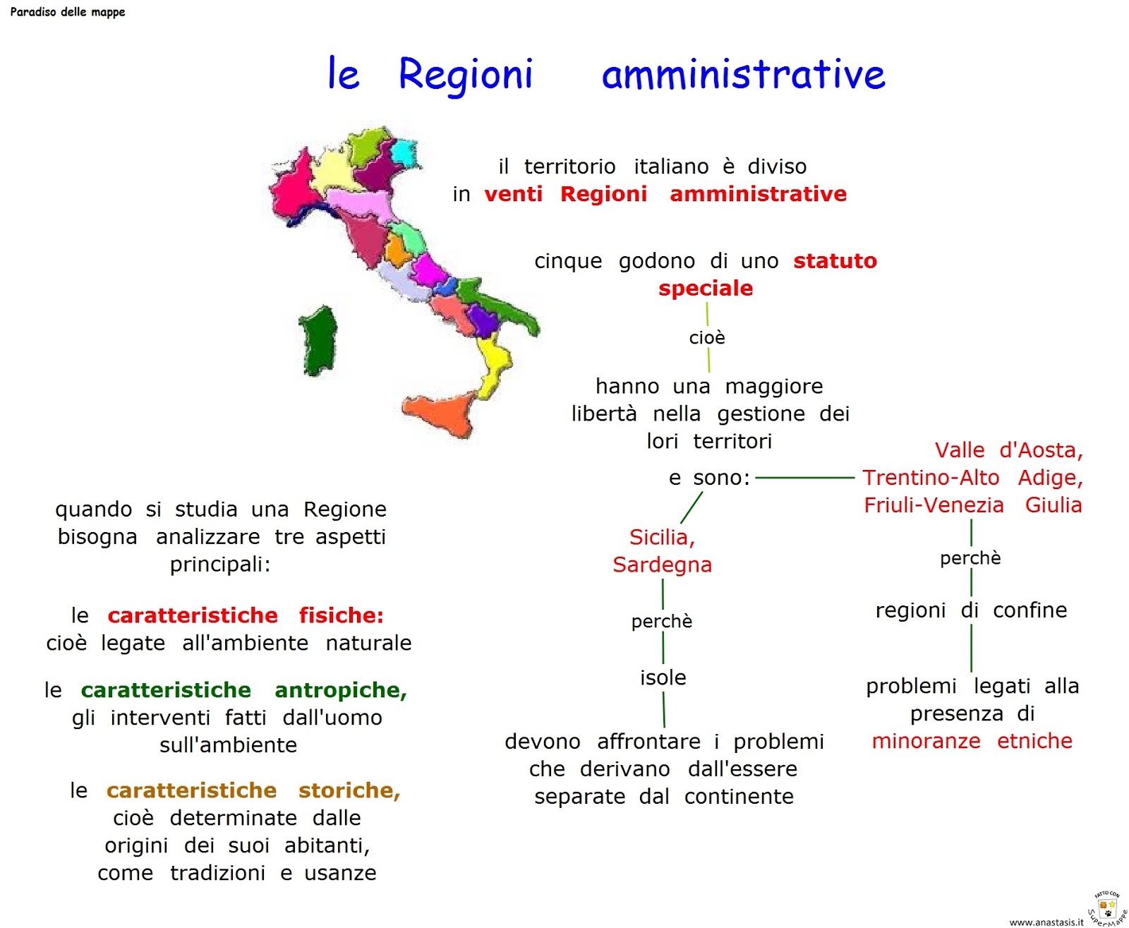 Paradiso delle mappe Le Regioni amministrative Paradiso delle mappe Le Regioni amministrative
