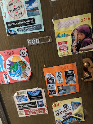 Vision Collages on the Outside of my door. Lots of things get taped to my door. Sometimes I do not find them right away. Which detail maybe helps my Eritrean Muslim neighbors feel safe?