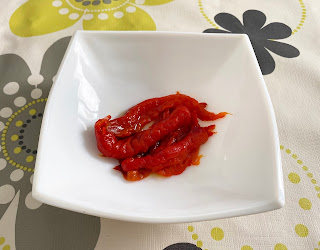 Microwave roasted red pepper