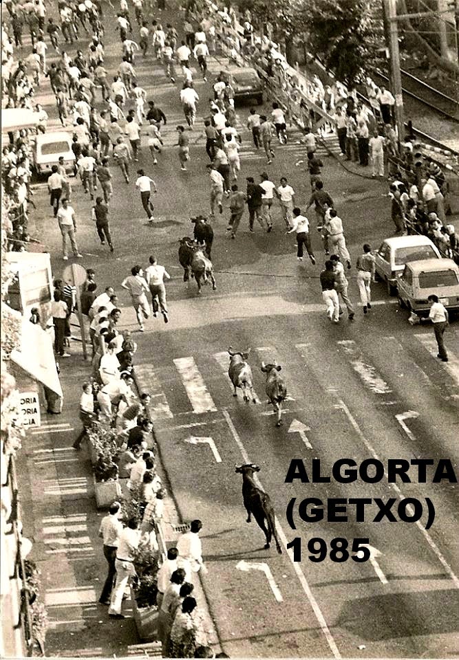 ENCIERRO TOROS Y VAQUILLAS ALGORTA GETXO 1985