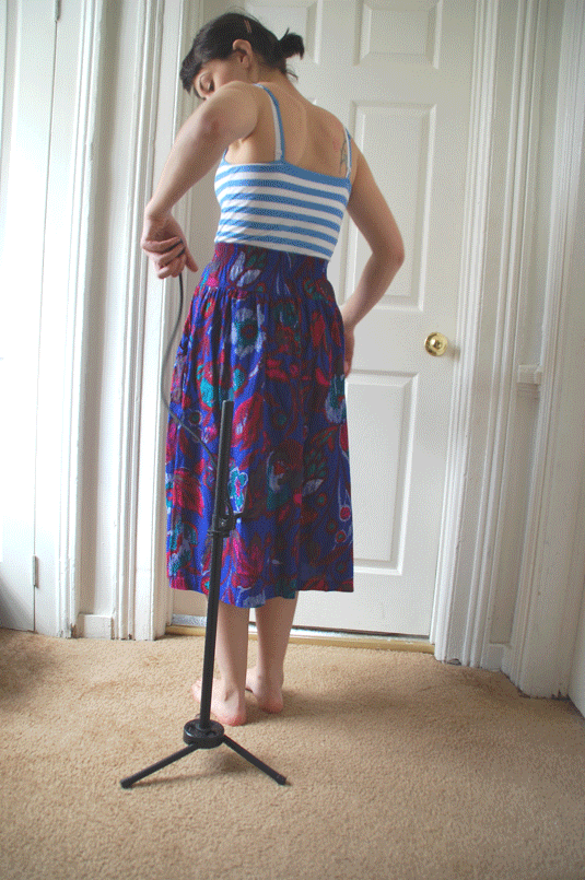 DIY Shortening a printed skirt