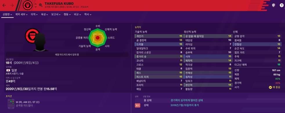 FM2020 이강인vs쿠보 능력치 비교 | 인스티즈