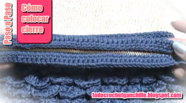 colocar cierre o bolsos tejidos