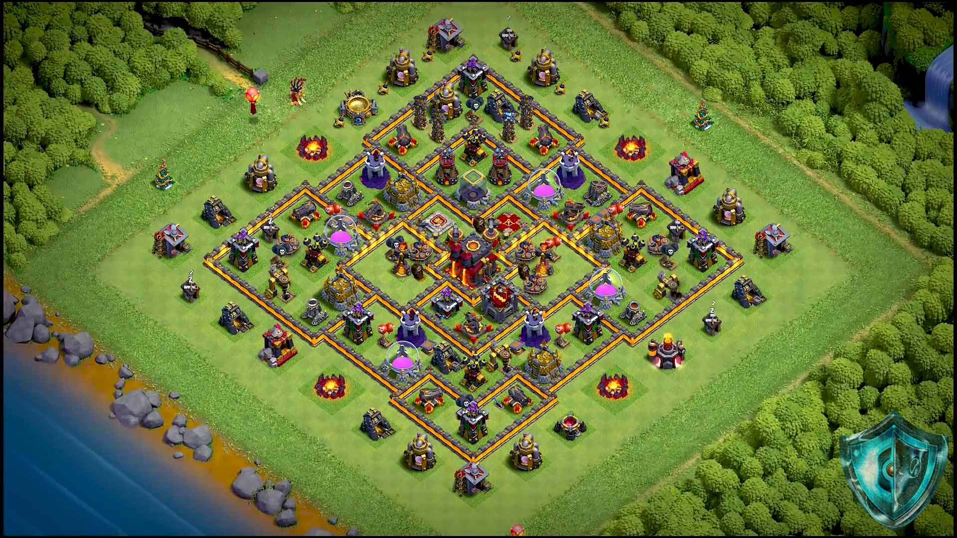 BEST TH10 Base with Inferno Island Design (Copy Link) - Clash of Clans.