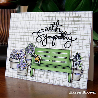 Sympathy Card using Altenew Garden Grow, Hero Arts January 2019 My Monthly Hero and WPlus9 New Home.