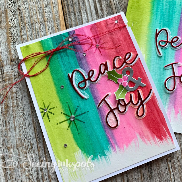 Seeing Ink Spots Christmas Cards in a A Bright Palette