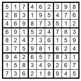 Answer Key Sudoku #32 Brain Training with Cats ©BionicBasil®