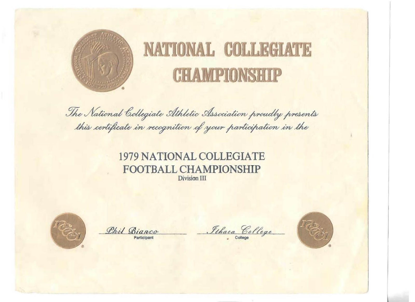1979 NCAA National Championship Award