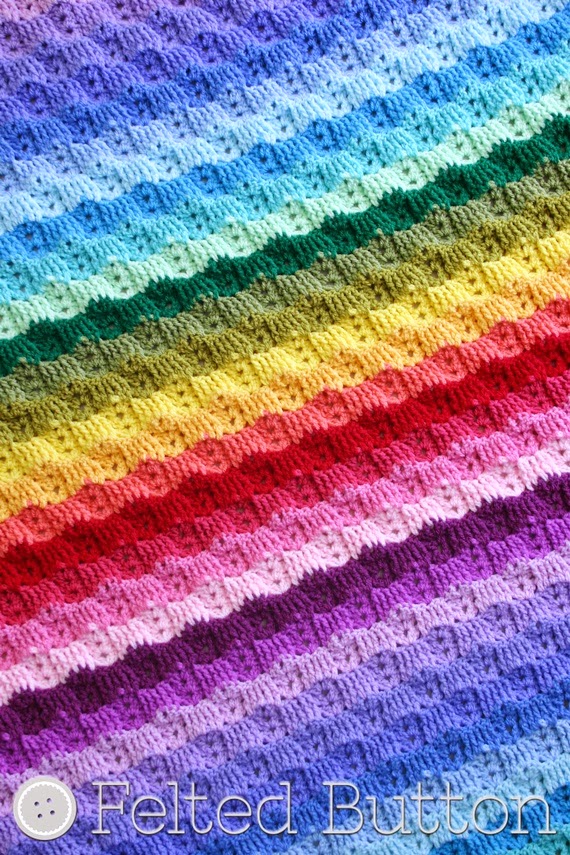Chasing Rainbows Blanket Crochet pattern by Susan Carlson of Felted Button