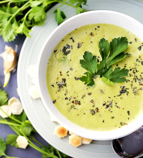 Roasted Garlic and Asparagus Soup soup asparagus diet keto paleo