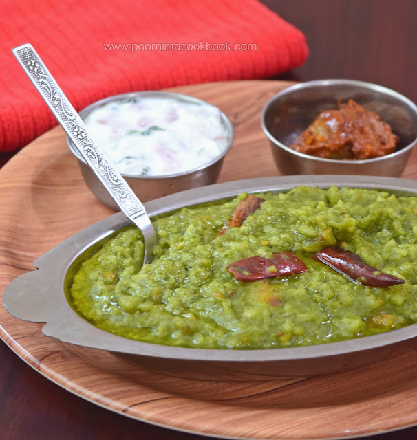 Poornima's Cook Book Palak Khichdi / Palak dal Khichdi / Spinach Dal Rice