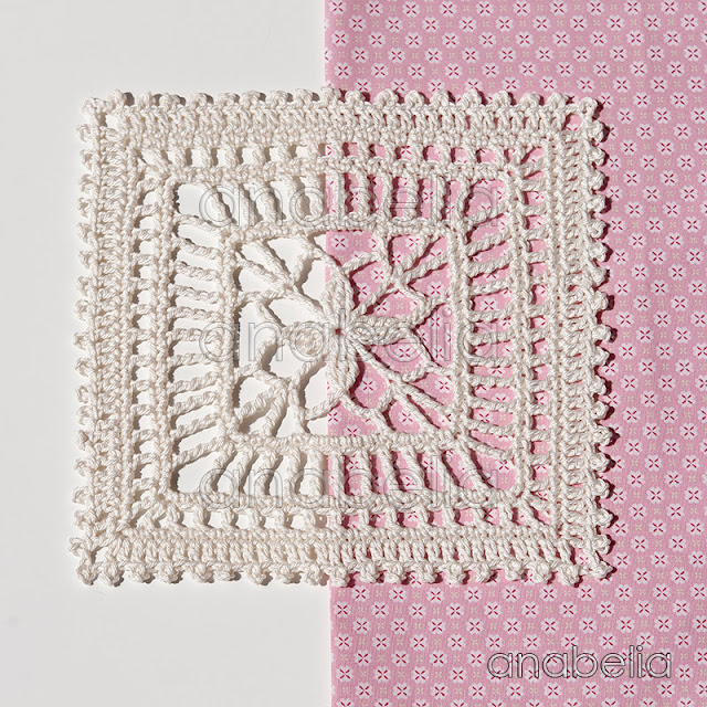 Lily crochet square motif by Anabelia