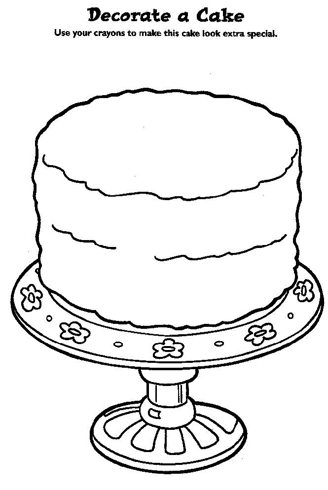 birthday cake pictures coloring pages - photo #33