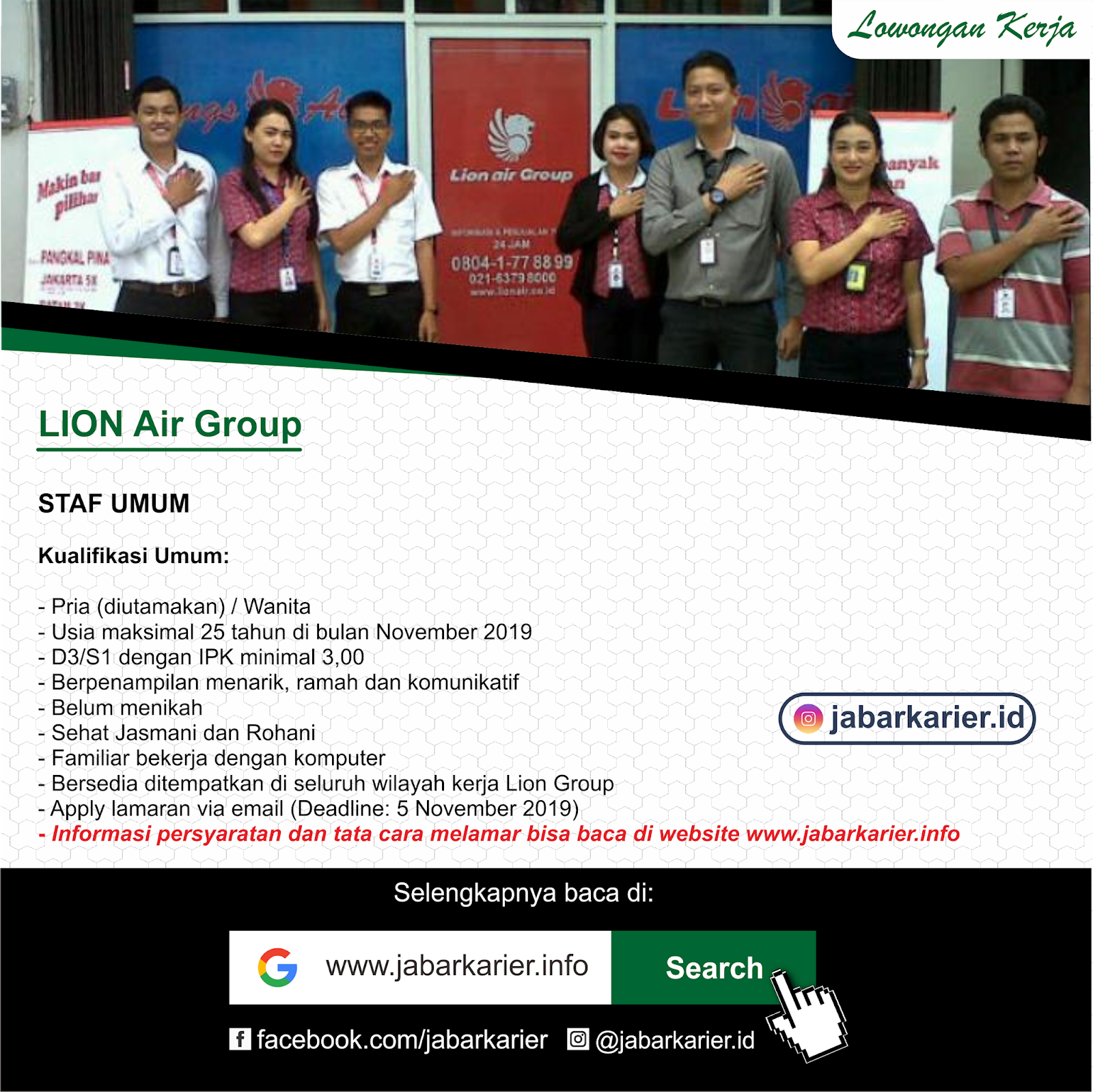 Lowongan Kerja Lion Air Group Oktober 2019 Lowongan