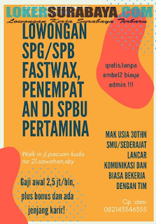 Kesempatan Berkarir di SPBU Pertamina Surabaya Terbaru Juni 2019