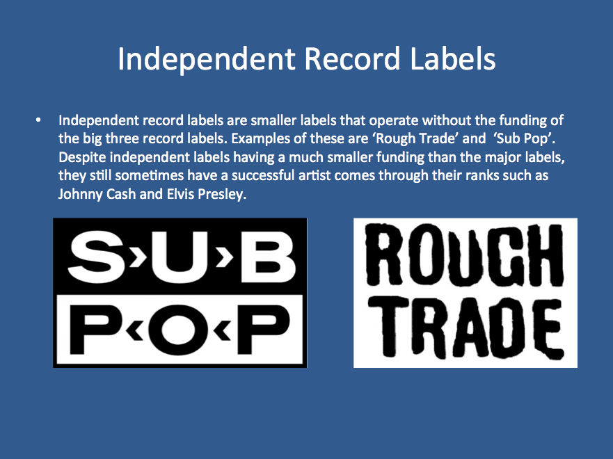 Media Studies A2 Major vs Independent Record Labels