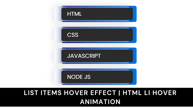 CSS list item hover effects