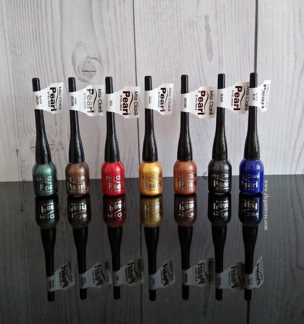 Colored Eyeliners Under Rs.200-Review and Swatches of Miss Claire Pearl Eyeliners