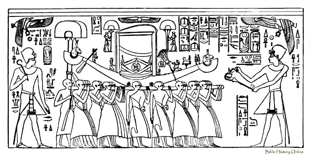 Фараон Аменхотеп I совершает каждение перед ковчегом Амона-Ра