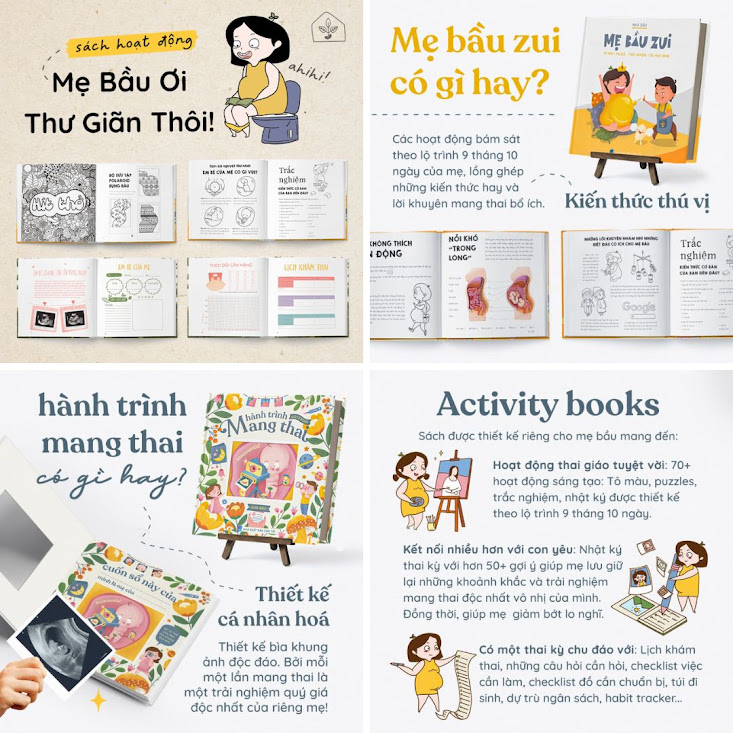 [A116] Hòa mình cùng thai kỳ thú vị: Bộ đôi sách tô màu tuyệt vời cho bà bầu