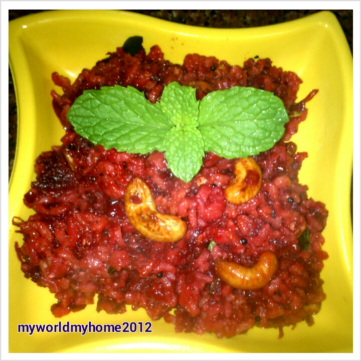 All about my world... Beetroot Rice Simple Recipe