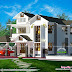 2700 sq-ft modern sloping roof home plan