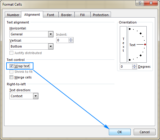 Một cách khác để bọc văn bản trong Excel là sử dụng hộp thoại Định dạng Ô.