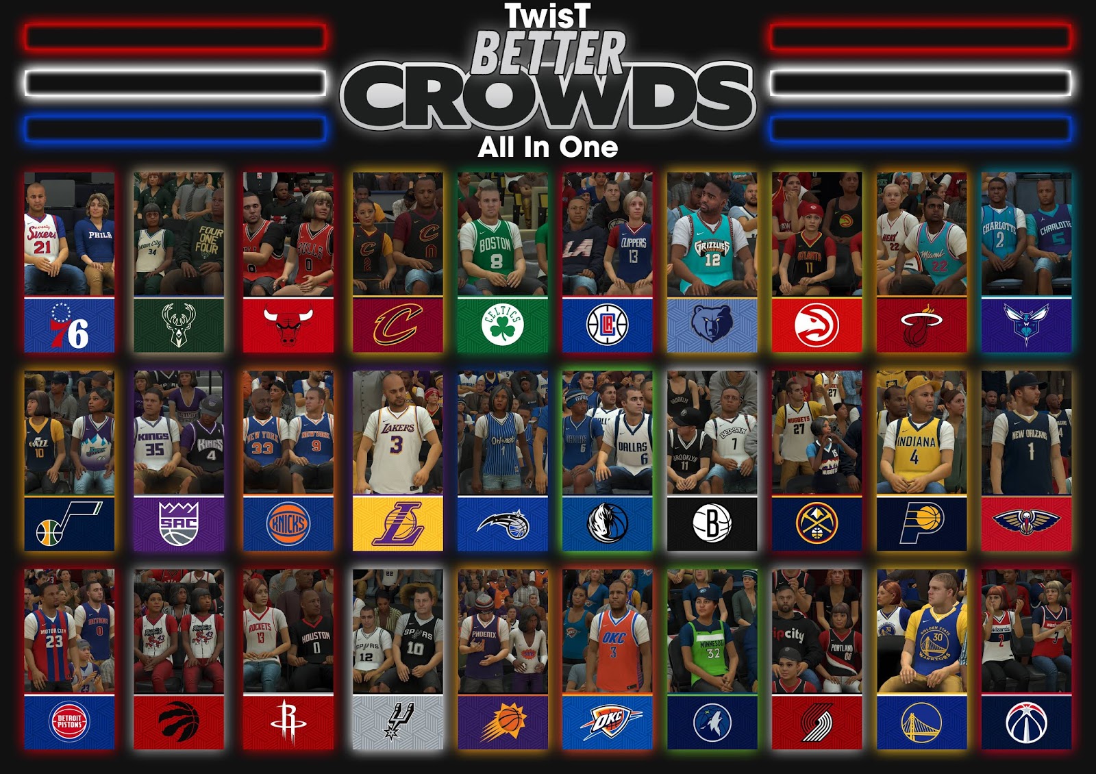 NBA 2K20 Crowds All in One 30 NBA Teams by TwisT