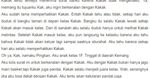 Contoh Surat Cinta Untuk Senior Yang Lucu Contoh Surat