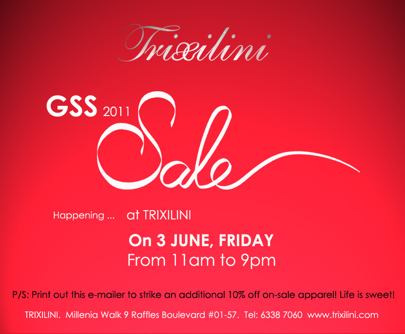 TRIXILINI: 1-Day-Only Great Singapore Sale (Closed-Door Event)