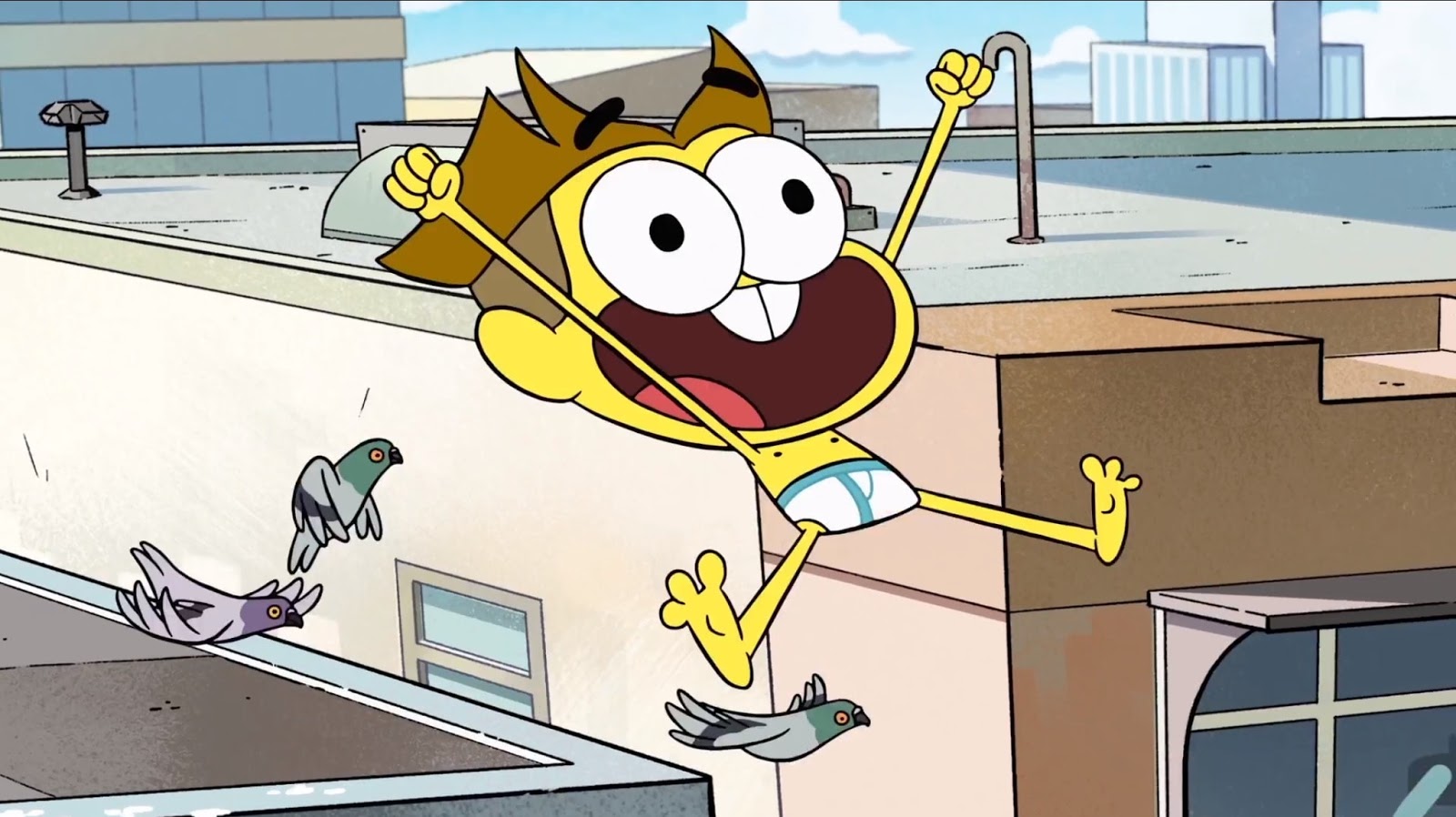 Shirtless Drawn Cartoon Boys Cricket Green in Briefs