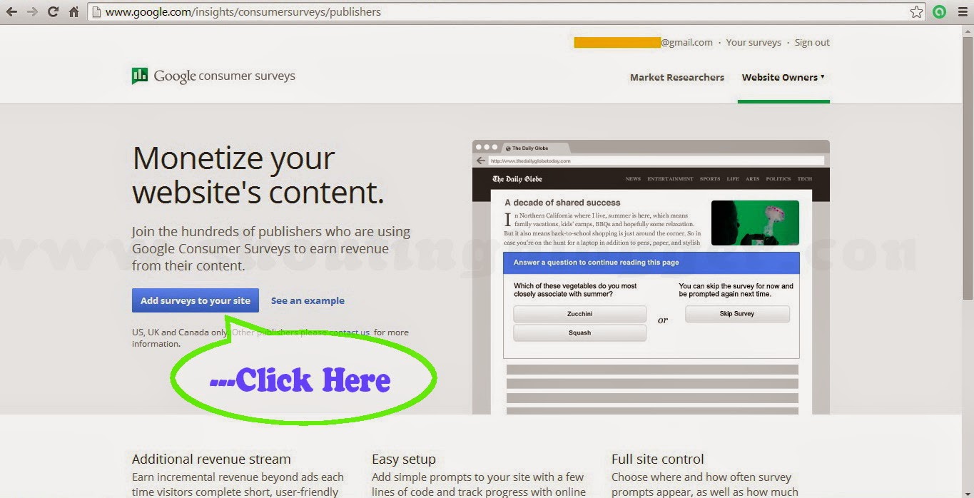 Add surveys to your site Add surveys to your site